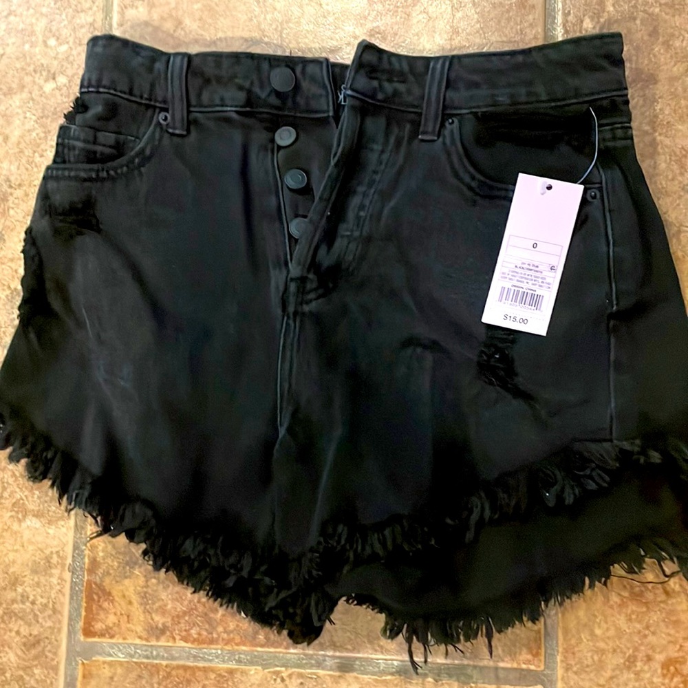 High-Rise Black Shorts